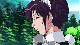 anime maid gives a lusty fellatio to her dominant