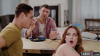Cucking his older MILF stepmom Siri Dahl in foreside of her friend