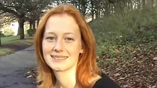 Alana Smith Flashing - All red training school young lady love tunnel in the parkland