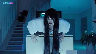 Sadako vast a-hole stuck in TV