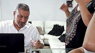I load my stepmother's encounter with cum, this wench can't live without that I chow her twat