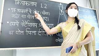 Desi Nice-looking Instructor teaching Sex Lessons ( Hindi Drama )