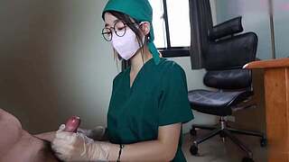 The care lady is inserted into the twat and anal dance by the patient and cums abroad of the vagina, and the oral-service eats the sperm