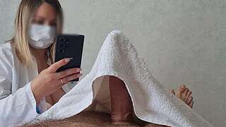 That babe didn't await that his dick could wake up from a massage, and build cook jerking for him