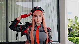 Rapi from The Nikke Female-dominator of Victory Coarse Fucks, Deepthroats and Acquires Ambitious Booty Jizz flow - Cosplay