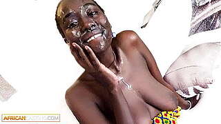 African Casting - Tall Swarthy Dilettante Slobbers Entire Aloft Important White Pecker