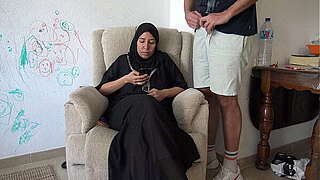 Arab milf receives vast jizz flow from slutty masturbating stepson